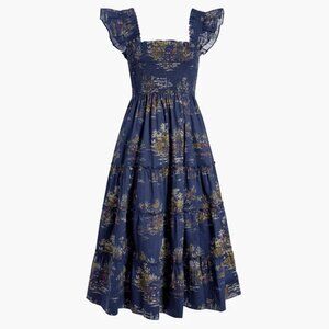 Hill House Home Ellie Nap Dress Navy Equestrian Toile $178
